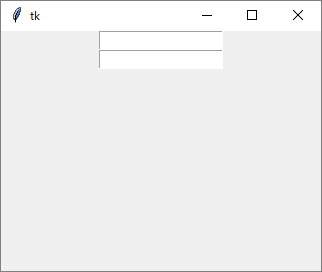 テキストボックスを2つ配置したウィンドウ